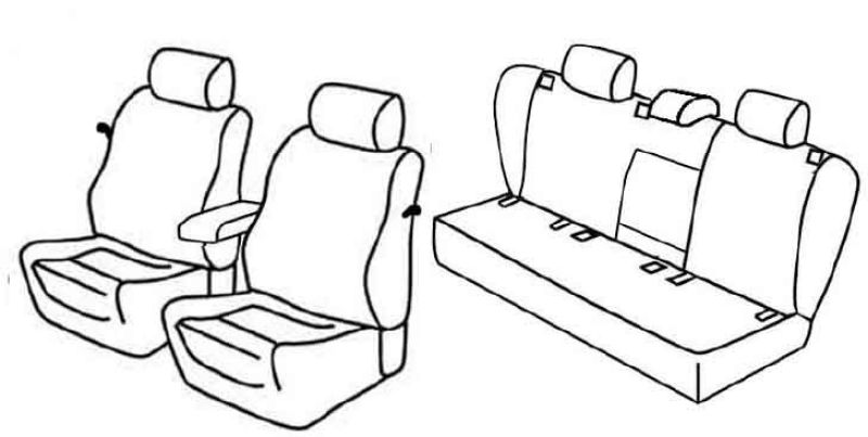 Set coprisedili Superior - Nero/Rosso - su misura per Volkswagen Golf V 3p (11/03>10/08) Sportline