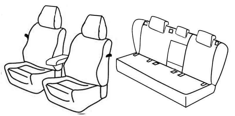 Set coprisedili Superior - Nero/Grigio - su misura per Volkswagen Golf V 3p (11/03>10/08) Sportline