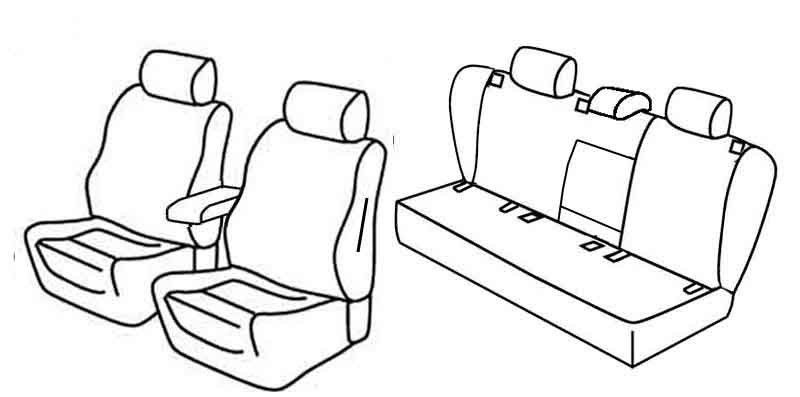 Set coprisedili Superior - Beige - su misura per Volkswagen Golf V 3p (11/03>10/08) Comfortline