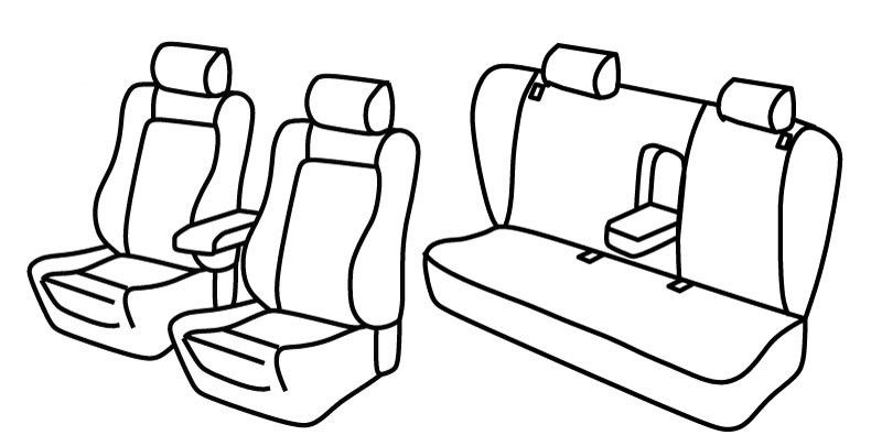 Set coprisedili Superior - Nero/Blu - su misura per Volkswagen Passat 4p (10/96>02/05) Dal 2001