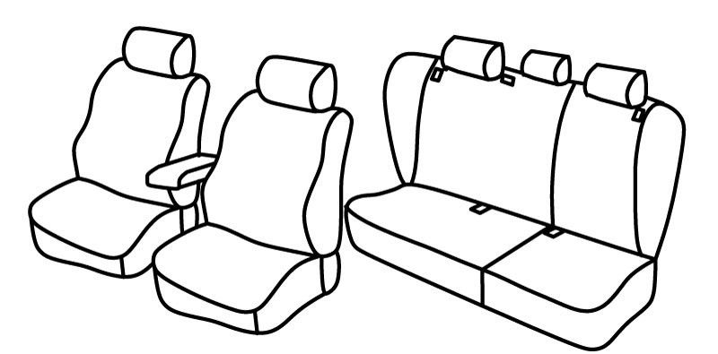 Set coprisedili Superior - Grigio/Nero - su misura per Volkswagen Passat Variant (01/11>10/14) Comfortline