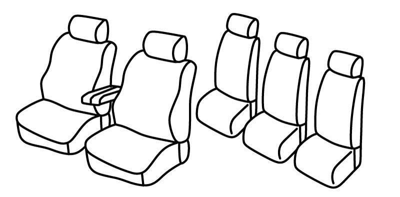 Set coprisedili Superior - Nero/Blu - su misura per Volkswagen Sharan (05/95>09/10) Dal 2000
