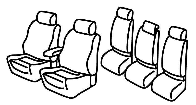 Set coprisedili Superior - Beige - su misura per Volkswagen Touran (05/03>07/10) Fino al 10/2006, Highline