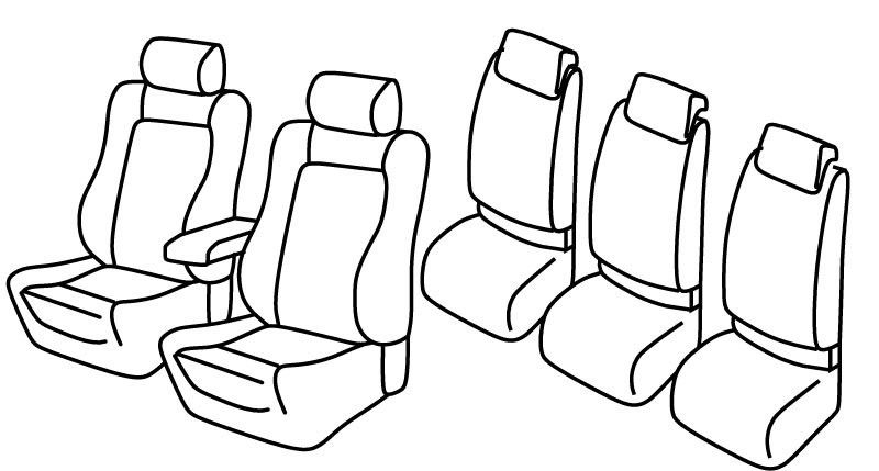 Set coprisedili Superior - Nero/Blu - su misura per Volkswagen Touran (08/10>08/15) Highline