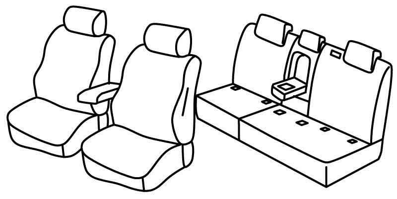 Set coprisedili Superior - Nero/Rosso - su misura per Volkswagen Tiguan (05/16>) Style
