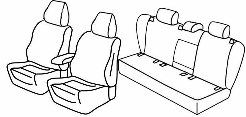 Set coprisedili Superior - Grigio/Nero - su misura per Volkswagen Golf V 5p (11/03>10/08) Comfortline