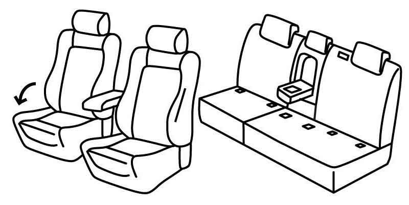 Set coprisedili Superior - Nero/Grigio - su misura per Volkswagen Tiguan (05/16>) Highline, Executive