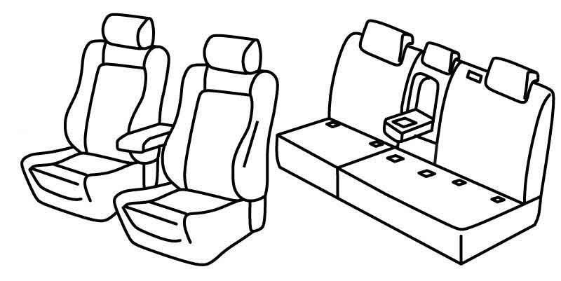 Set coprisedili Superior - Nero/Rosso - su misura per Volkswagen Tiguan (05/16>) Highline