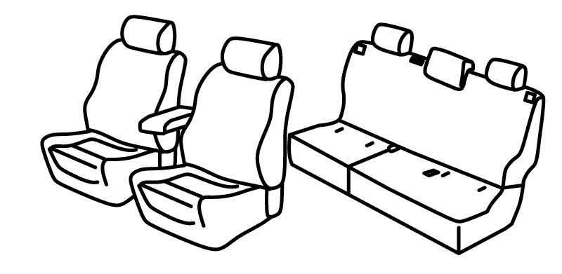 Set coprisedili Superior - Nero/Grigio - su misura per Volkswagen Amarok 4p (07/16>) Aventura