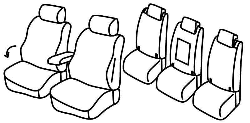 Set coprisedili Superior - Beige - su misura per Volkswagen Touran (09/15>) Comfortline