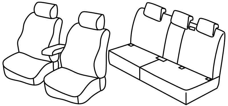 Set coprisedili Superior - Beige - su misura per Volkswagen Tiguan (12/07>04/16) Trendline