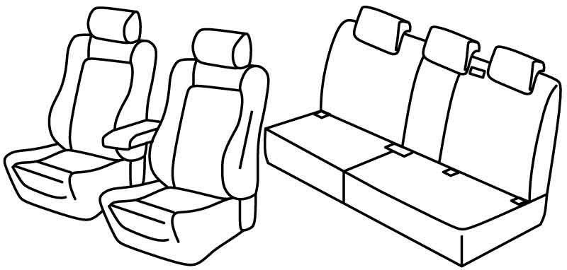Set coprisedili Superior - Nero/Blu - su misura per Volkswagen Tiguan (12/07>04/16) Sportline