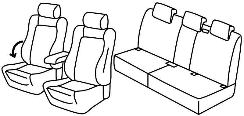 Set coprisedili Superior - Nero/Grigio - su misura per Volkswagen Tiguan (09/11>04/16) Sportline