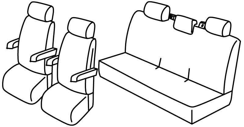 Set coprisedili Superior - Beige - su misura per Volkswagen Multivan T6 (08/15>12/19)  - Volkswagen Multivan T6.1 (01/20>)