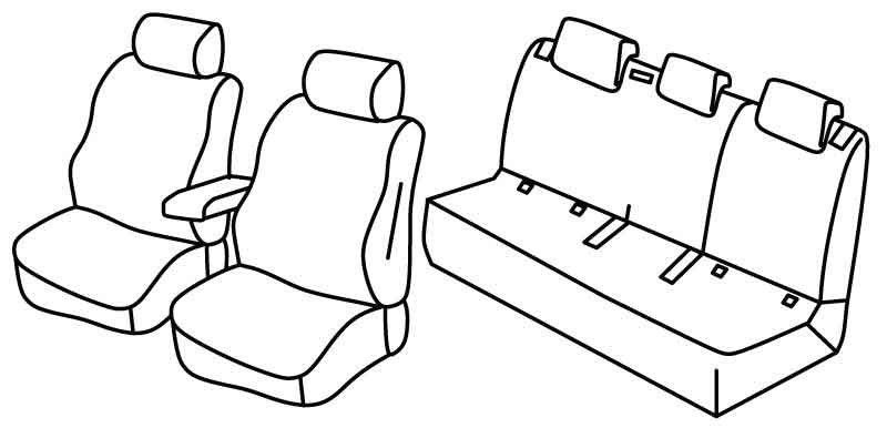Set coprisedili Superior - Nero/Grigio - su misura per Volkswagen T-Cross (04/19>)