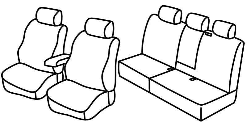 Set coprisedili Superior - Nero/Grigio - su misura per Volkswagen Golf Plus (05/05>02/09)