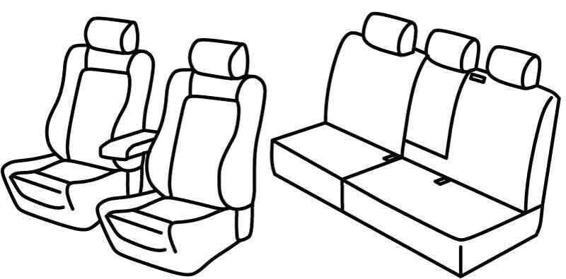 Set coprisedili Superior - Nero/Rosso - su misura per Volkswagen Golf Plus (05/05>07/14)