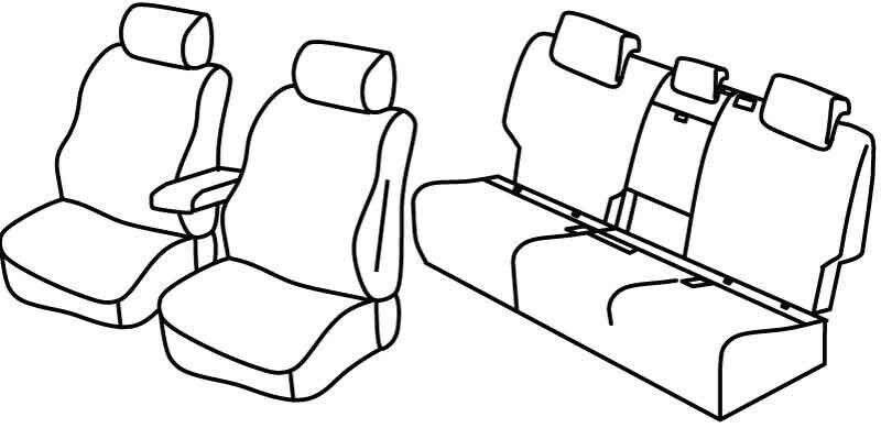 Set coprisedili Superior - Nero/Grigio - su misura per Volkswagen Golf VII Sportsvan (05/14>08/18) Trendline, Comfortline