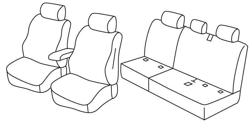 Set coprisedili Superior - Nocciola - su misura per Volkswagen Caddy Life (09/15>12/20) Dal 2019>