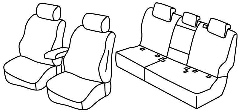 Set coprisedili Superior - Grigio/Nero - su misura per Volkswagen Touareg (07/18>)