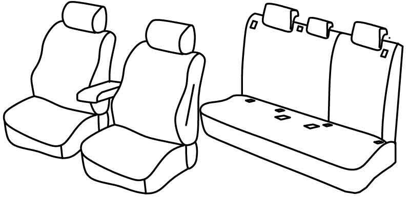 Set coprisedili Superior - Grigio/Nero - su misura per Volkswagen T-Roc (11/17>)