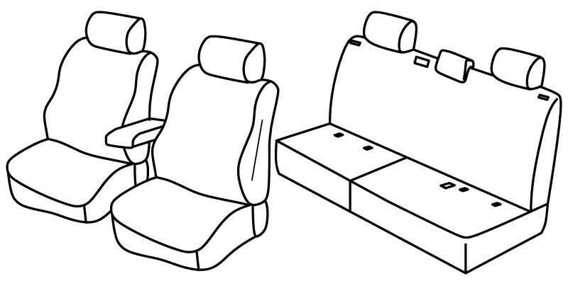 Set coprisedili Superior - Nero/Blu - su misura per Volkswagen Amarok 4p (07/16>) Highline