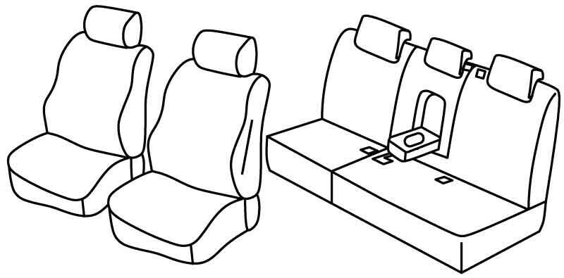 Set coprisedili Superior - Grigio/Nero - su misura per Volkswagen Touareg (05/10>06/18)