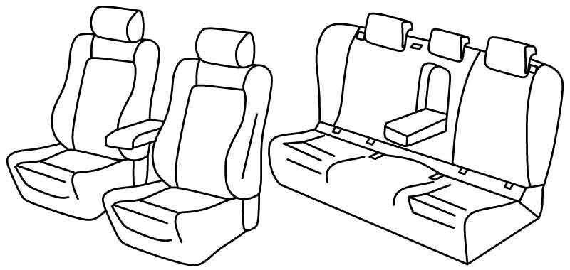 Set coprisedili Superior - Nero/Blu - su misura per Volkswagen Passat 4p (12/14>10/20) Elegance