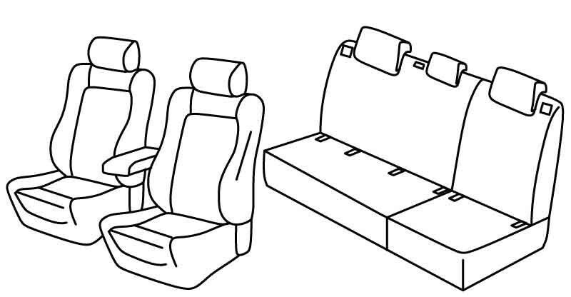 Set coprisedili Superior - Nero/Blu - su misura per Volkswagen Golf VI Variant (10/09>09/13)
