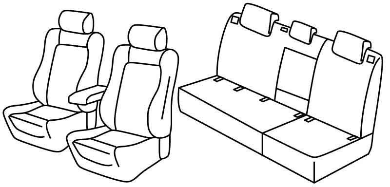 Set coprisedili Superior - Nero/Rosso - su misura per Volkswagen Golf VI Variant (10/09>09/13)