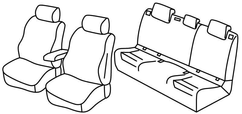 Set coprisedili Superior - Nero/Grigio - su misura per Volkswagen Golf VII 5p (11/12>12/19) Comfortline, Blue Motion - Volkswagen Golf VII Variant (10/13>05/20) Comfortline, Blue Motion