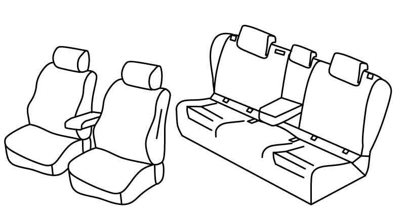 Set coprisedili Superior - Beige - su misura per Volkswagen Passat 4p (12/14>10/20) Trendline, Highline