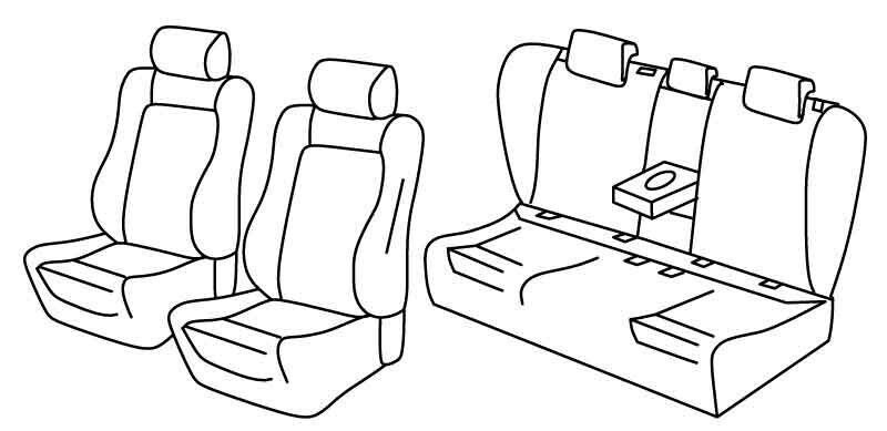 Set coprisedili Superior - Nero/Rosso - su misura per Volkswagen Passat 4p (12/14>10/20) Comfortline, Highline