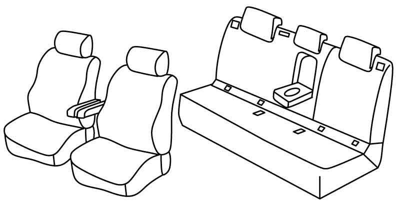 Set coprisedili Superior - Nero/Blu - su misura per Volkswagen ID.3 (08/20>)
