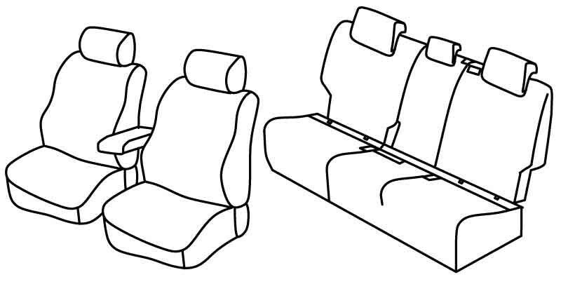 Set coprisedili Superior - Nero/Blu - su misura per Volkswagen Golf VII Sportsvan (05/14>08/18) Comfortline, Trendline