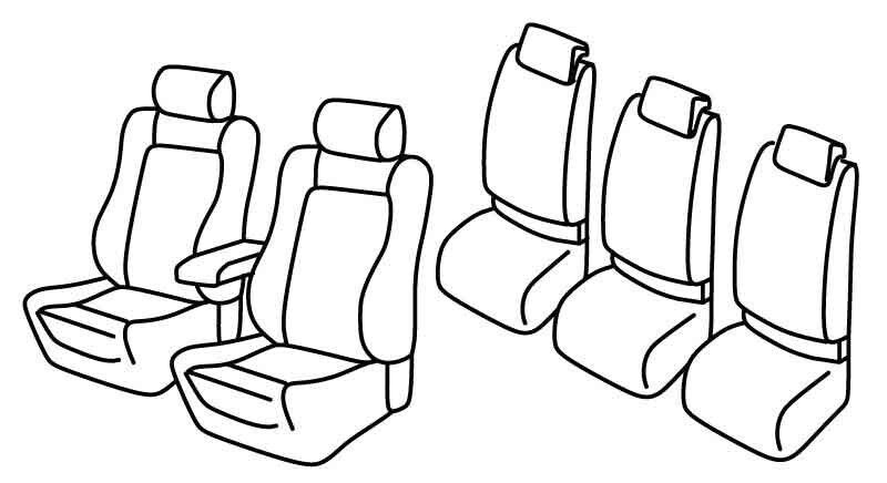 Set coprisedili Superior - Grigio/Nero - su misura per Volkswagen Touran (08/10>08/15) Highline