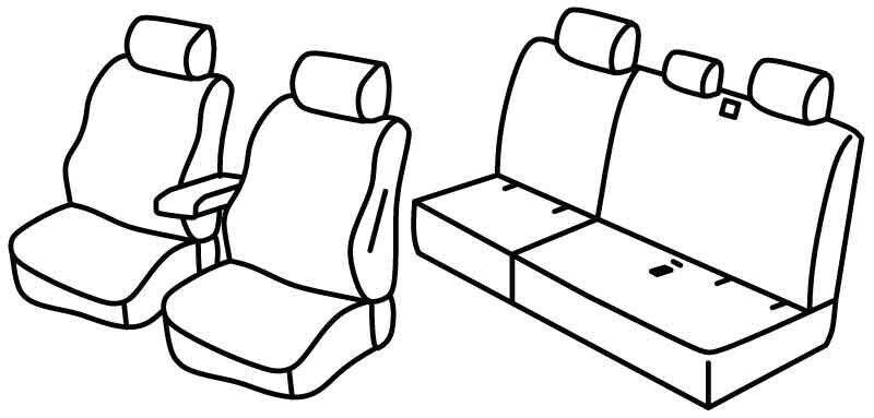 Set coprisedili Superior - Nero/Grigio - su misura per Volkswagen Caddy (01/21>)