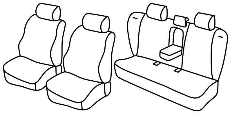 Set coprisedili Superior - Nero/Rosso - su misura per Volvo S60 (10/00>08/10)  - Volvo S80 (01/98>04/06)