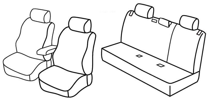 Set coprisedili Superior - Nero/Rosso - su misura per Volvo V40 (09/12>05/20)  - Volvo V40 Cross Country (01/13>05/20)