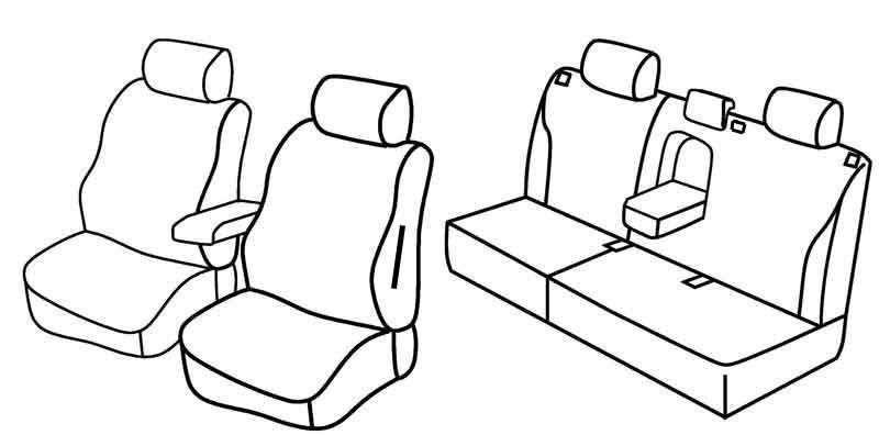 Set coprisedili Superior - Nero/Blu - su misura per Volvo V50 sw (02/04>04/13)
