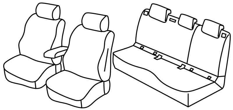 Set coprisedili Superior - Nero/Blu - su misura per Volvo XC40 (10/17>)
