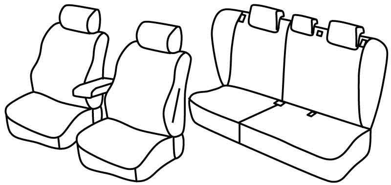 Set coprisedili Superior - Nero/Blu - su misura per Volvo S40 (01/04>12/12)