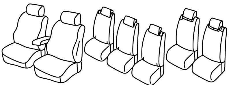 Set coprisedili Superior - Nero/Blu - su misura per Ford Galaxy (10/15>) Titanium - Ford S-Max (10/15>) Titanium