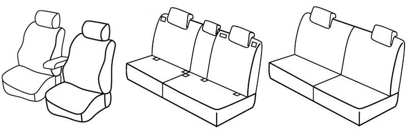 Set coprisedili Superior - Nero/Grigio - su misura per Hyundai Santa Fe (03/06>09/12)