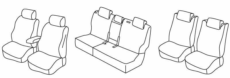 Set coprisedili Superior - Grigio/Nero - su misura per Hyundai Santa Fe (10/12>10/18)