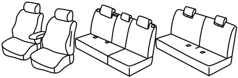 Set coprisedili Superior - Nero/Rosso - su misura per Nissan Qashqai+2 (09/08>01/14)