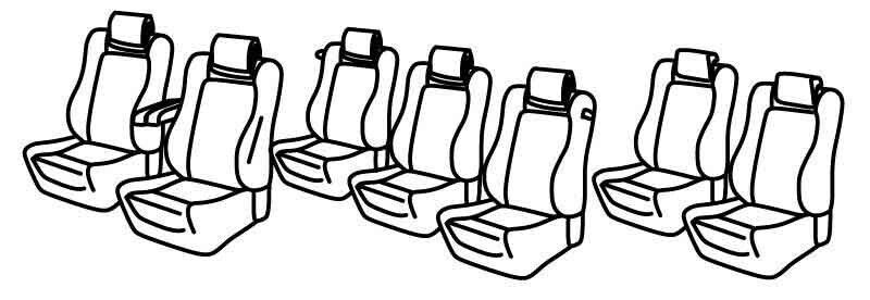Set coprisedili Superior - Beige - su misura per Peugeot 5008 (11/09>12/16) 7 posti