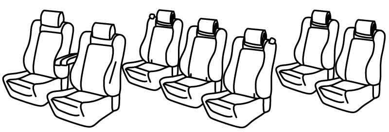 Set coprisedili Superior - Nero/Grigio - su misura per Peugeot 5008 (01/17>)
