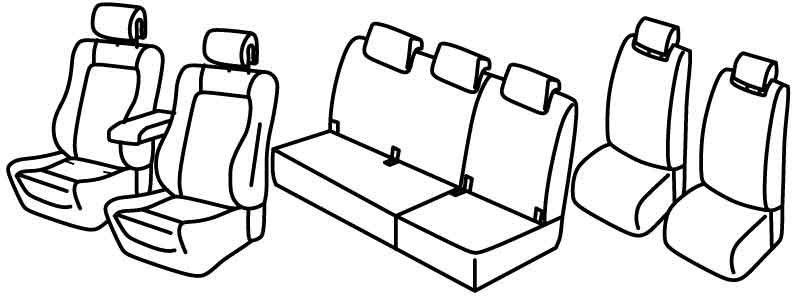 Set coprisedili Superior - Nero/Blu - su misura per Renault Grand Scenic 7 posti (11/16>)
