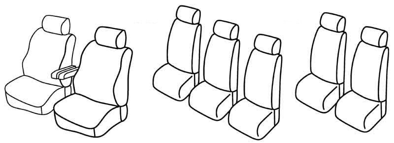 Set coprisedili Superior - Nero/Rosso - su misura per Volkswagen Sharan (05/95>09/10) fino al 2000